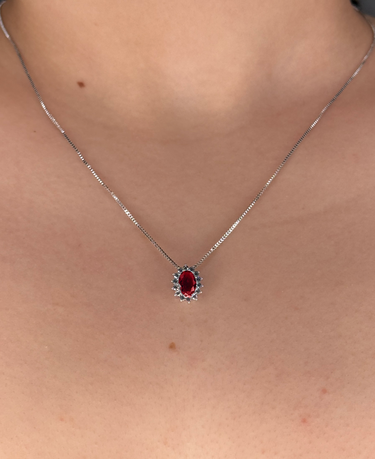 Collana Kate Argento Rosso