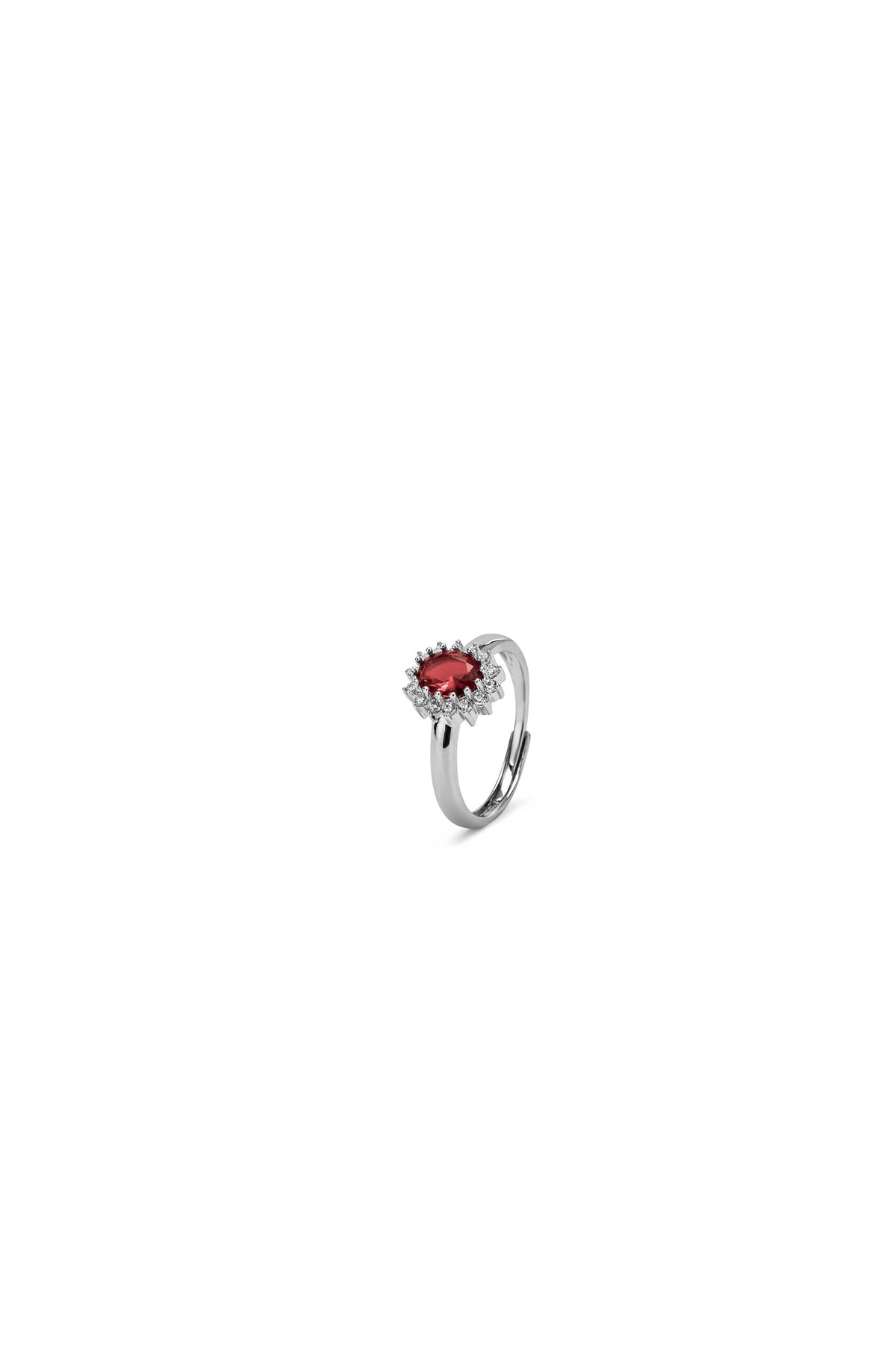 Anello Kate Argento Rosso 12