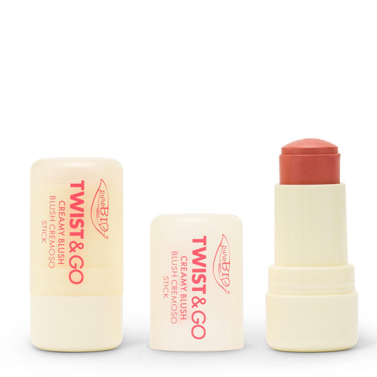 puroBIO Cosmetics TWIST & GO – Creamy Blush Stick 03 Macaron