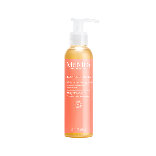 Melvita Huile Lactée Démaquillante Source de Roses 145 ml