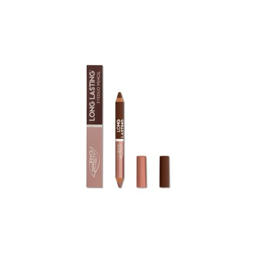 puroBIO Cosmetics LONG LASTING – Eyeduo Pencil 103L Rosa satinato / Marrone caldo matte