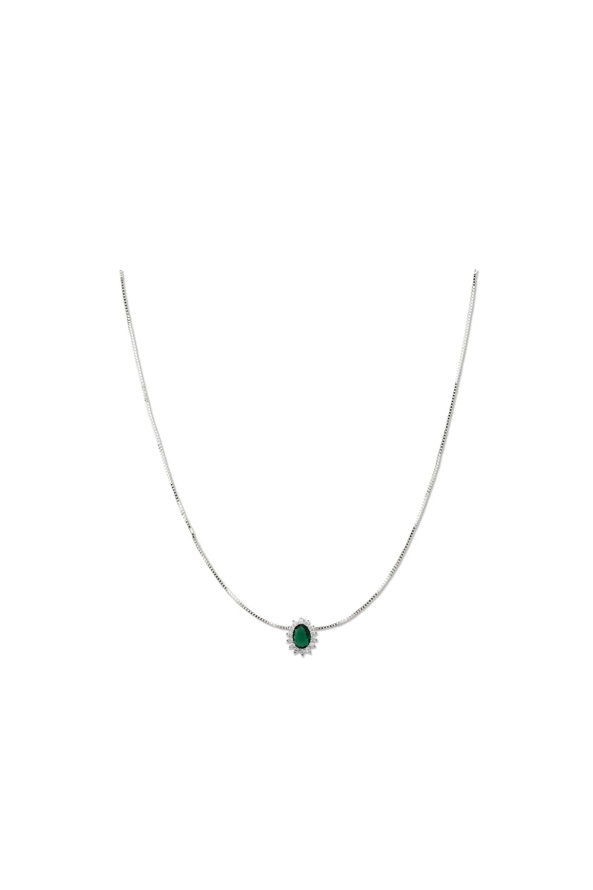 Collana Kate Argento Verde