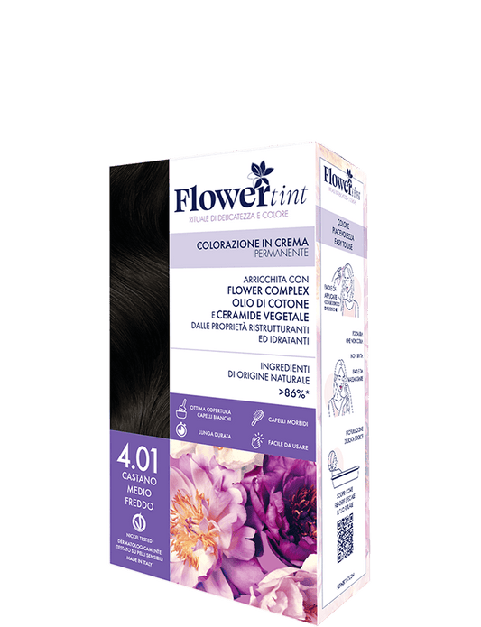 FlowerTint 4.01 Castano Medio Freddo colorazione permanente