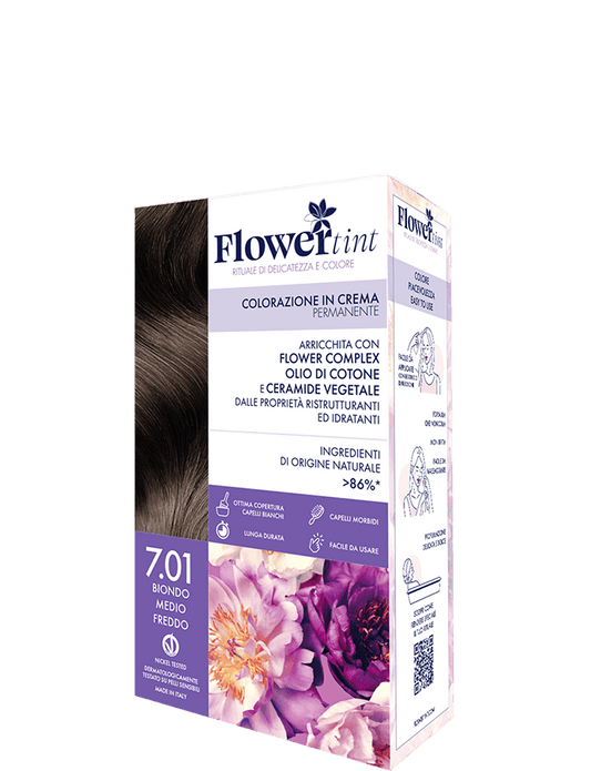 FlowerTint 7.01 Biondo Medio Freddo colorazione permanente