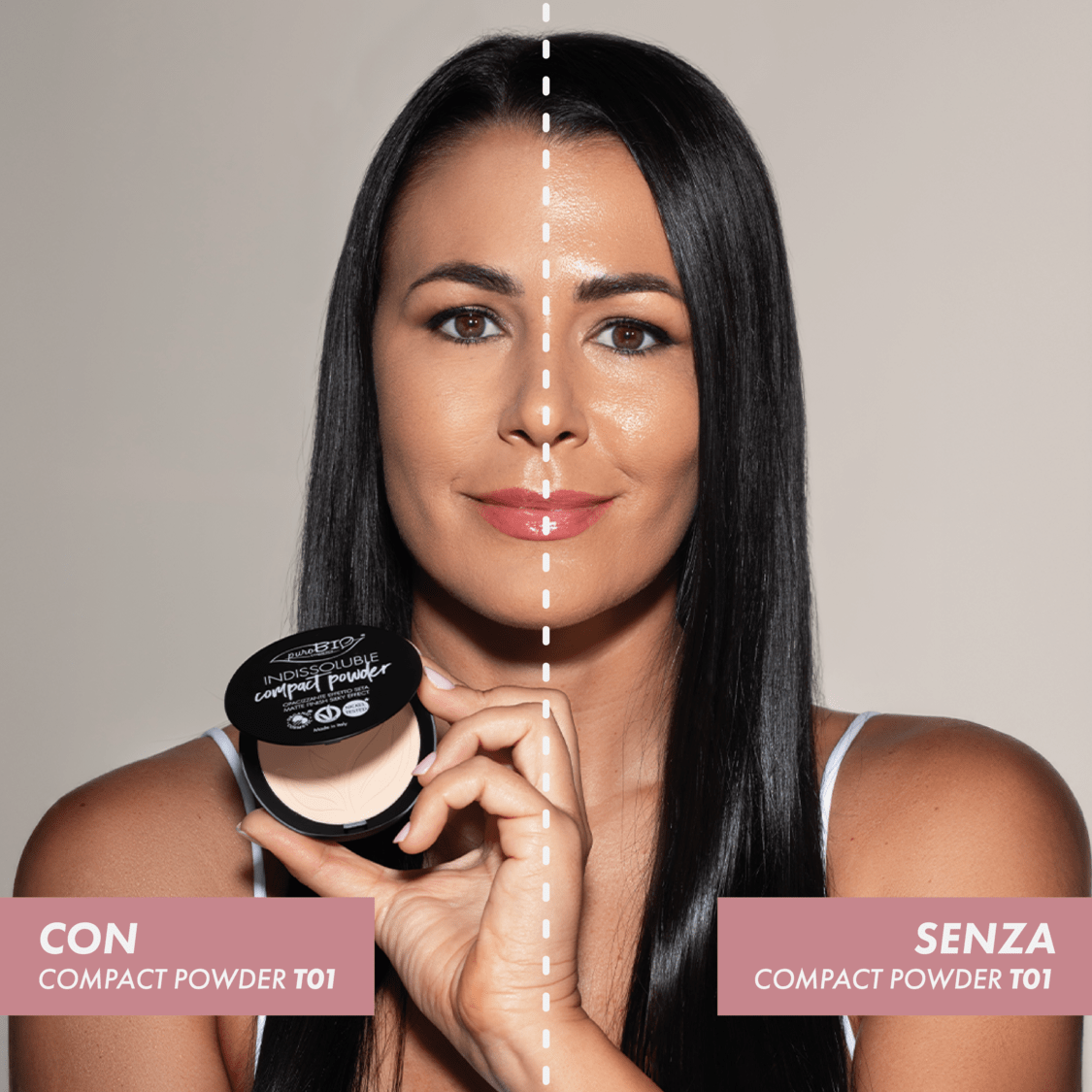 puroBIO Indissoluble Compact Powder T01 dettaglio tonalità