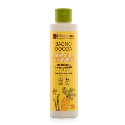 La Saponaria Bagnodoccia Carota Bio e Vaniglia 200 ml