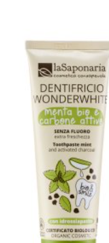 La Saponaria Dentifricio WonderWhite Menta e Carbone - pack corretto