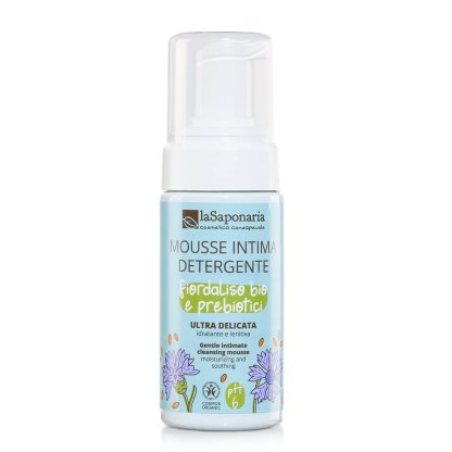 La Saponaria Mousse Detergente Intima Delicata Fiordaliso Bio e Prebiotici 100 ml