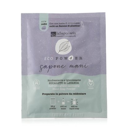 La Saponaria Sapone Mani in Polvere Igienizzante Eucalipto e Lavanda 25 g